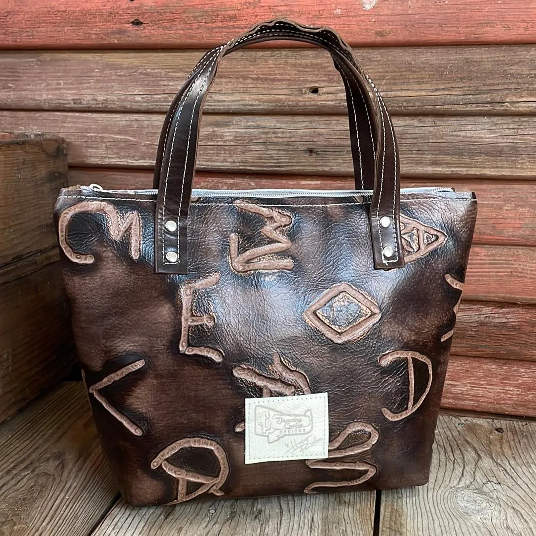 044 Feed Bag - B&W Speckle w/ Mahogany Brands