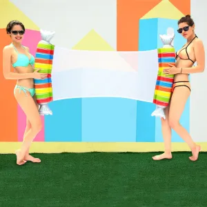 57" Inflatable Striped Candy Mesh Swimming Pool Water Hammock Multi
