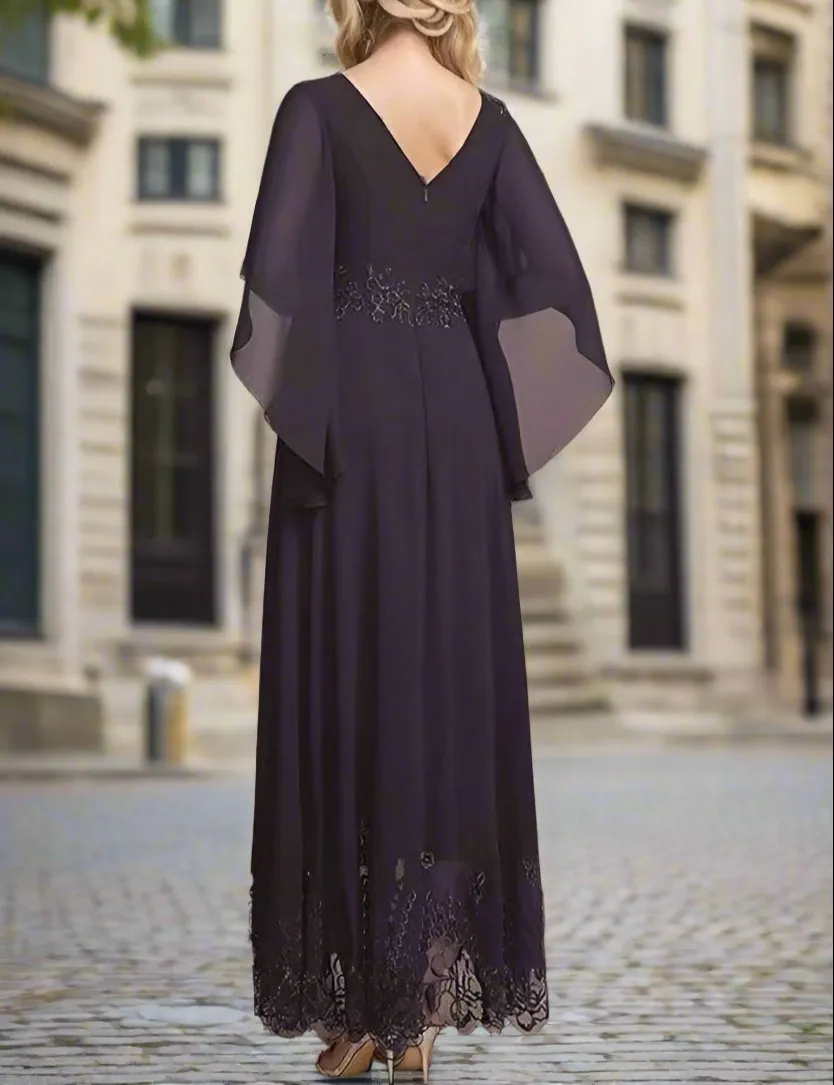 A-Line Scoop Neck Ankle Length Mother of The Bride Dresses