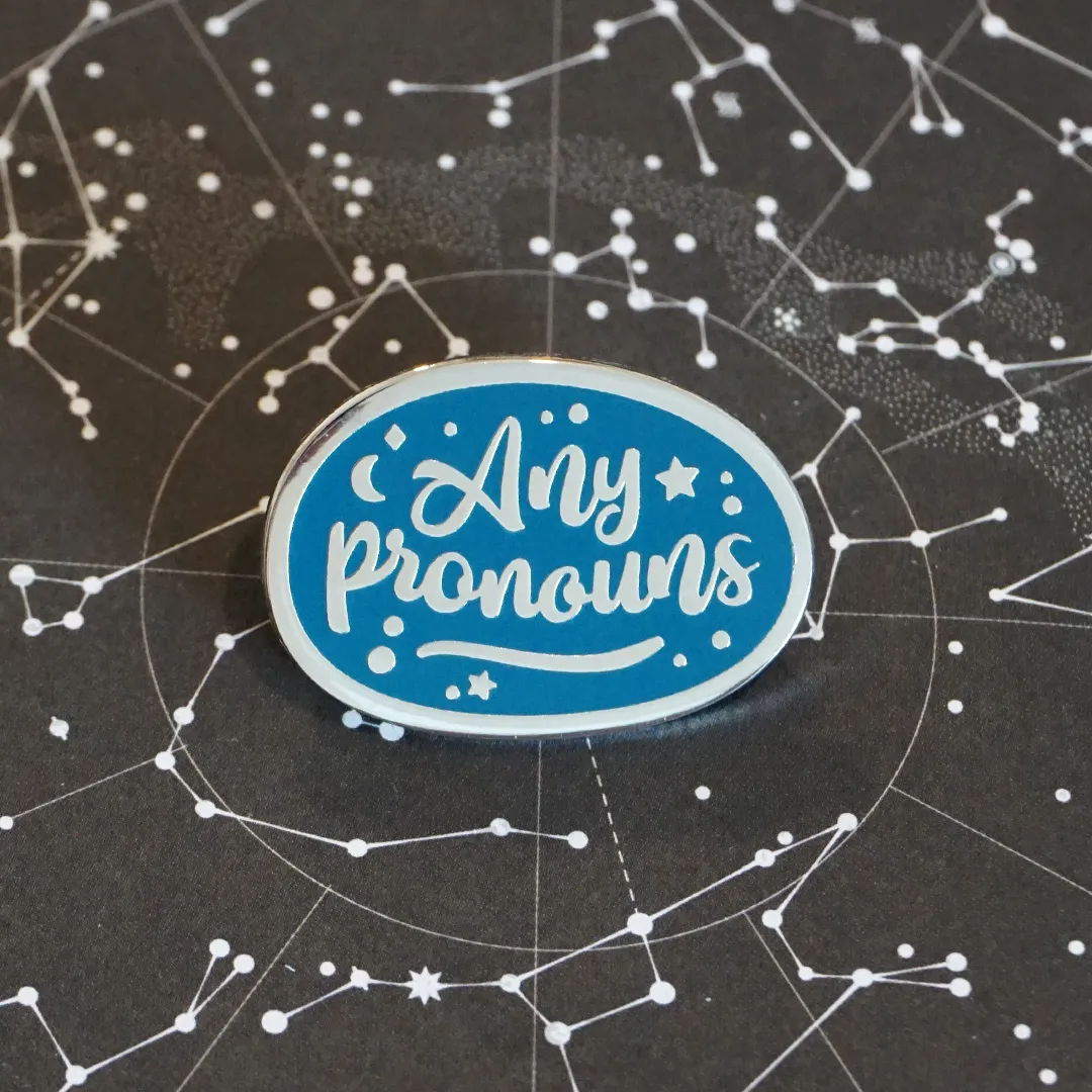 Any Pronouns (Silver) | Enamel Pin