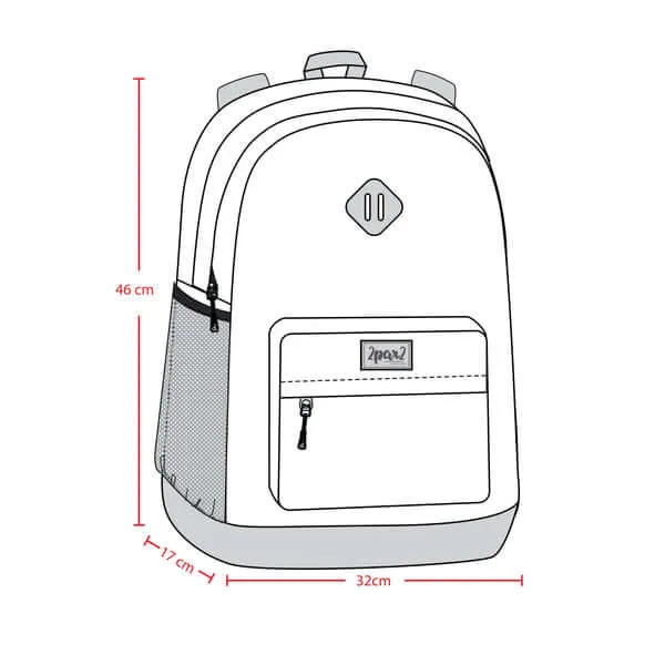 Backpack Pink Printed Off White Flowers - 25L