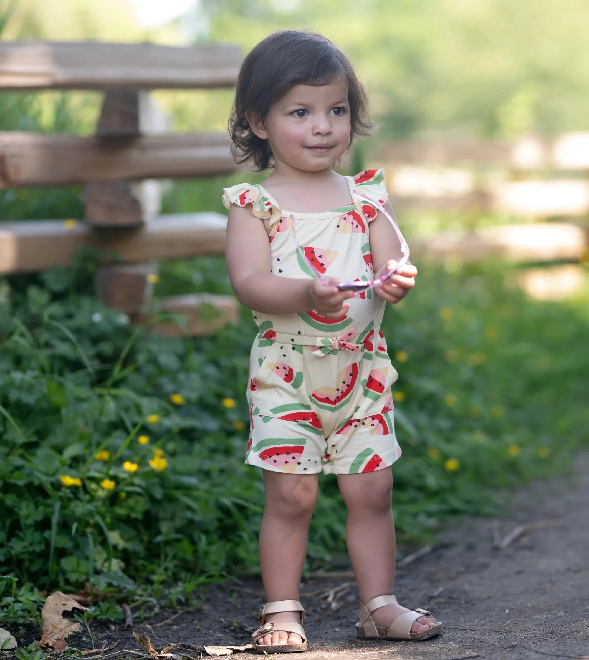 Bamboo Romper - Watermelon Rainbow