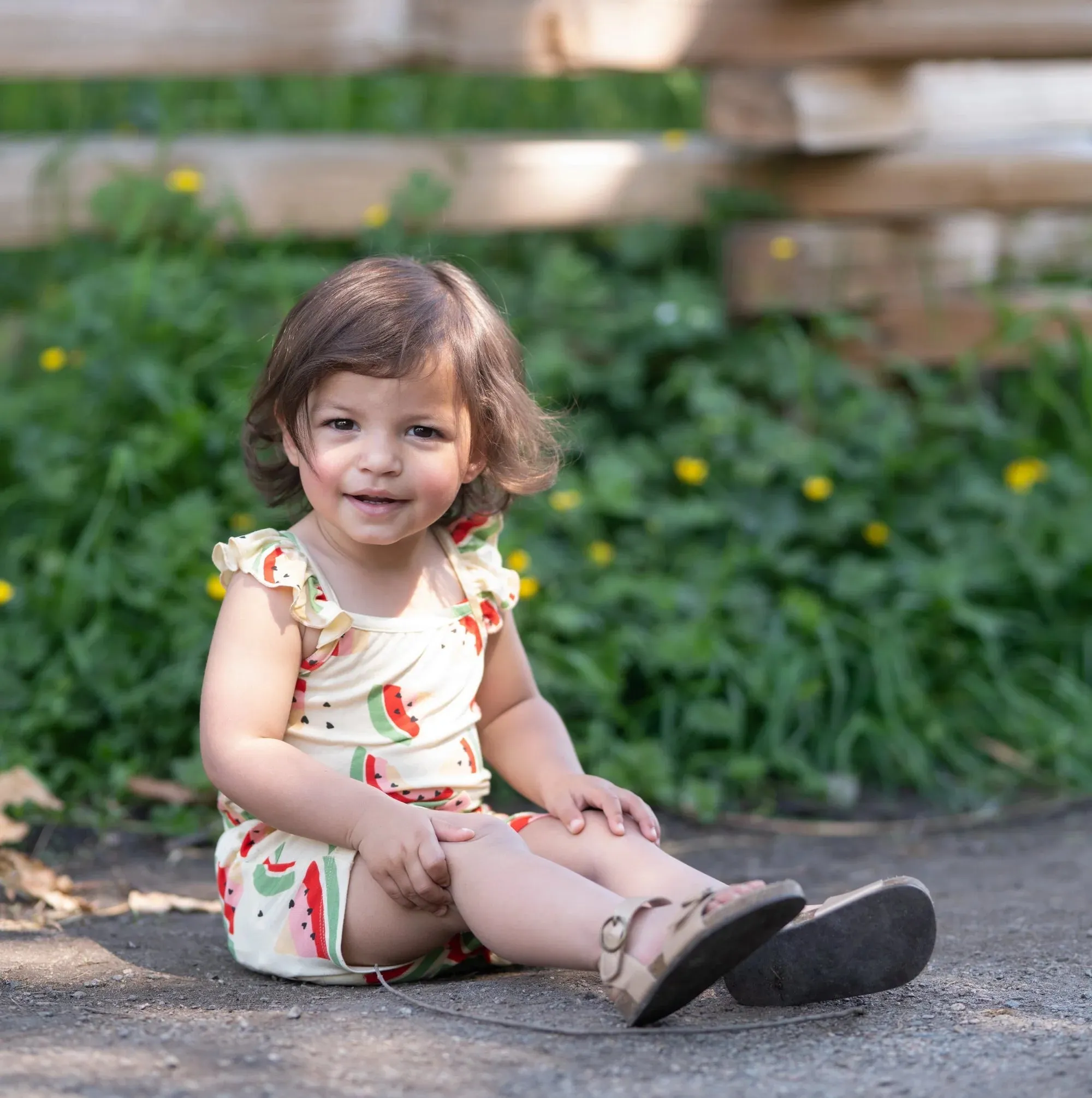 Bamboo Romper - Watermelon Rainbow