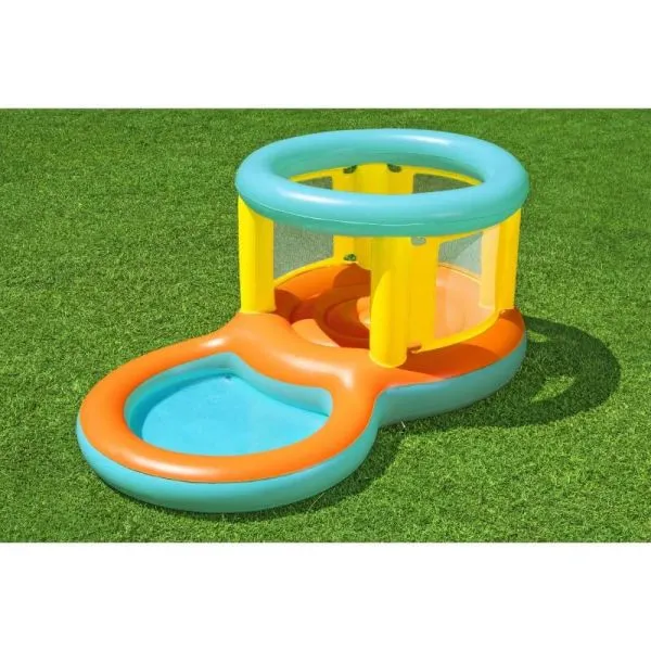 Bestway 7'10" X 56" X 40"/2.39M X 1.42M X 1.02M Jumptopia Bouncer And Play Pool (Contents:One bouncer, four foot pins,heavy-duty repair patch)