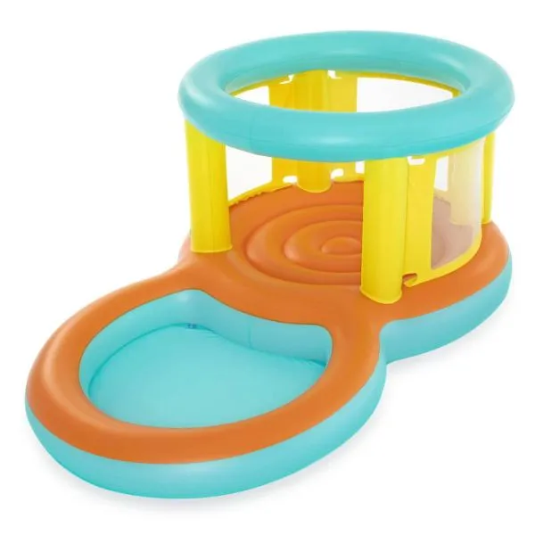 Bestway 7'10" X 56" X 40"/2.39M X 1.42M X 1.02M Jumptopia Bouncer And Play Pool (Contents:One bouncer, four foot pins,heavy-duty repair patch)