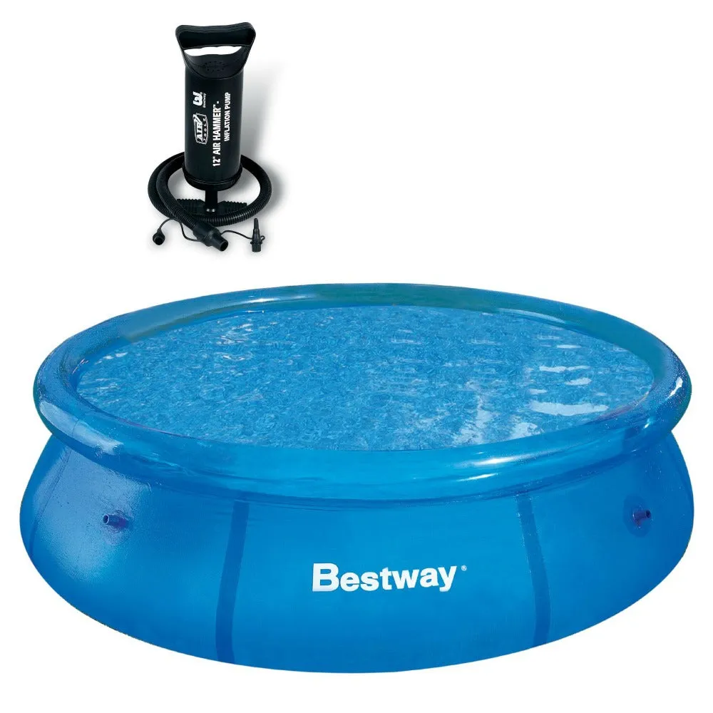 Bestway 8ft x 26" Fast Set Pool With Bestway 12" Air Hammer - Inflation Pump