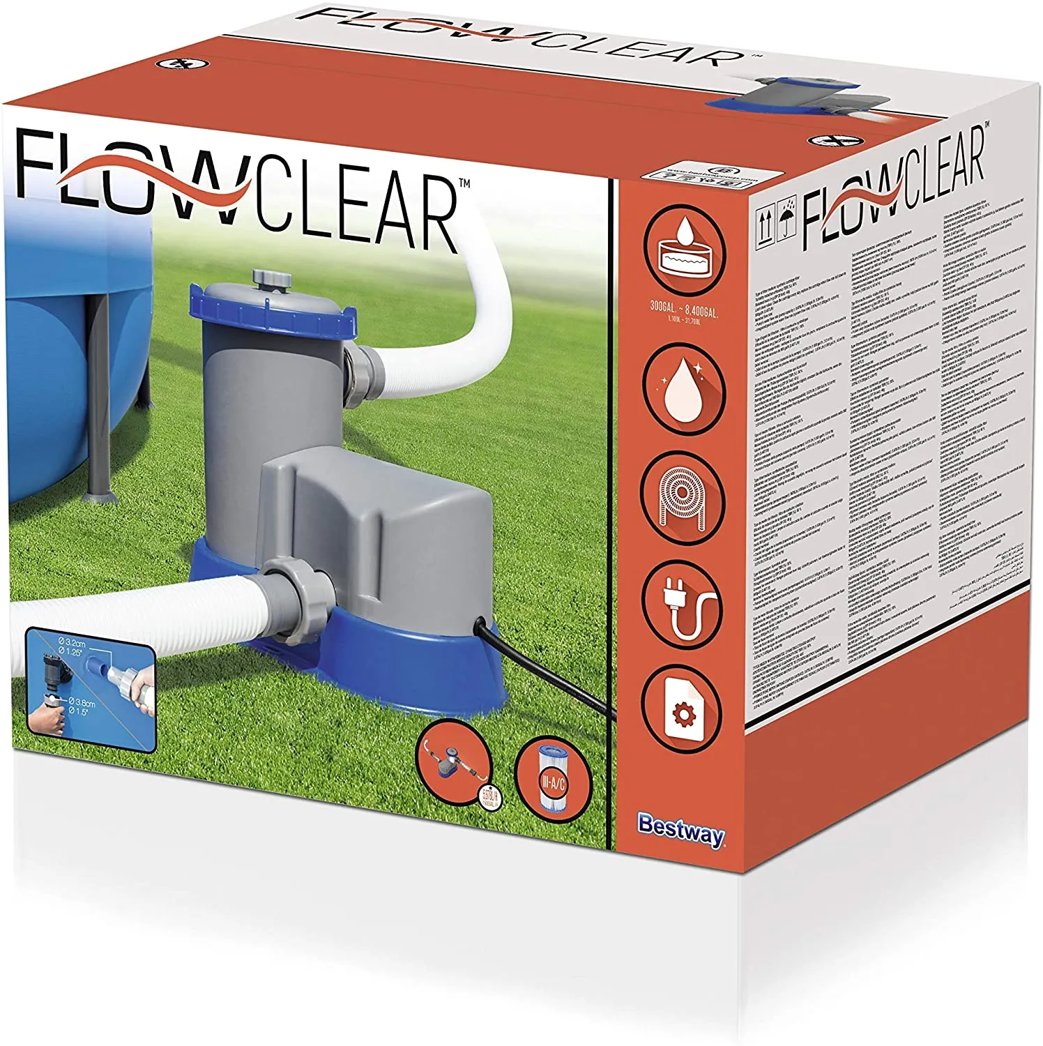 Bestway Flowclear 1500gal Filter Pump For Swimming Pool