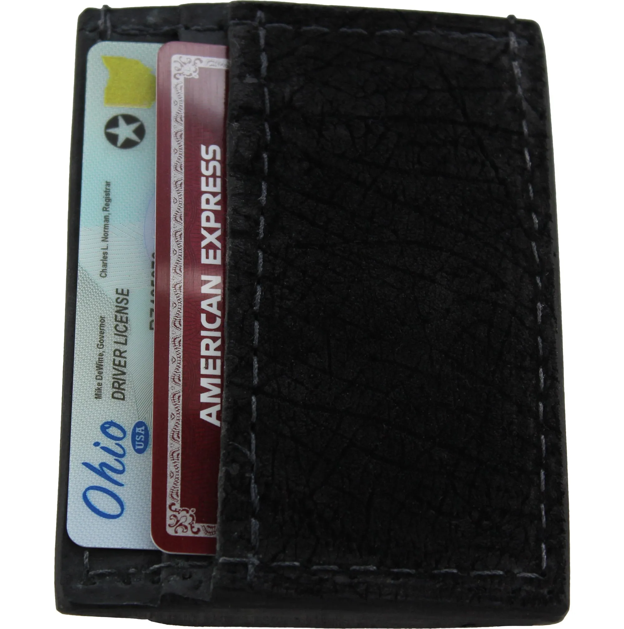 Black Hippopotamus Money Clip Wallet With Credit Card Slots