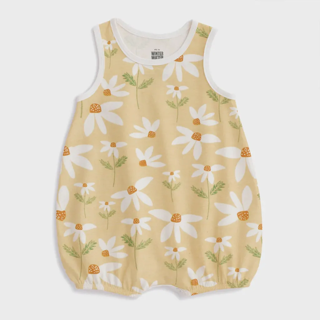 Bubble Romper - Yellow Daisies
