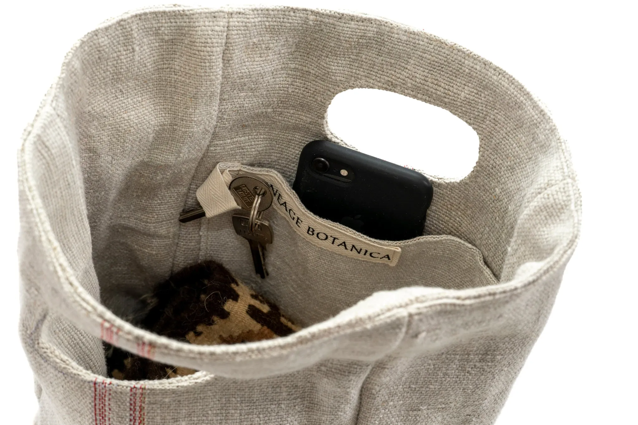 Carry Bag: Handwoven antique Hungarian hemp - BG17