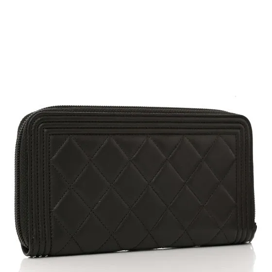 Chanel Boy Zip Around Wallet