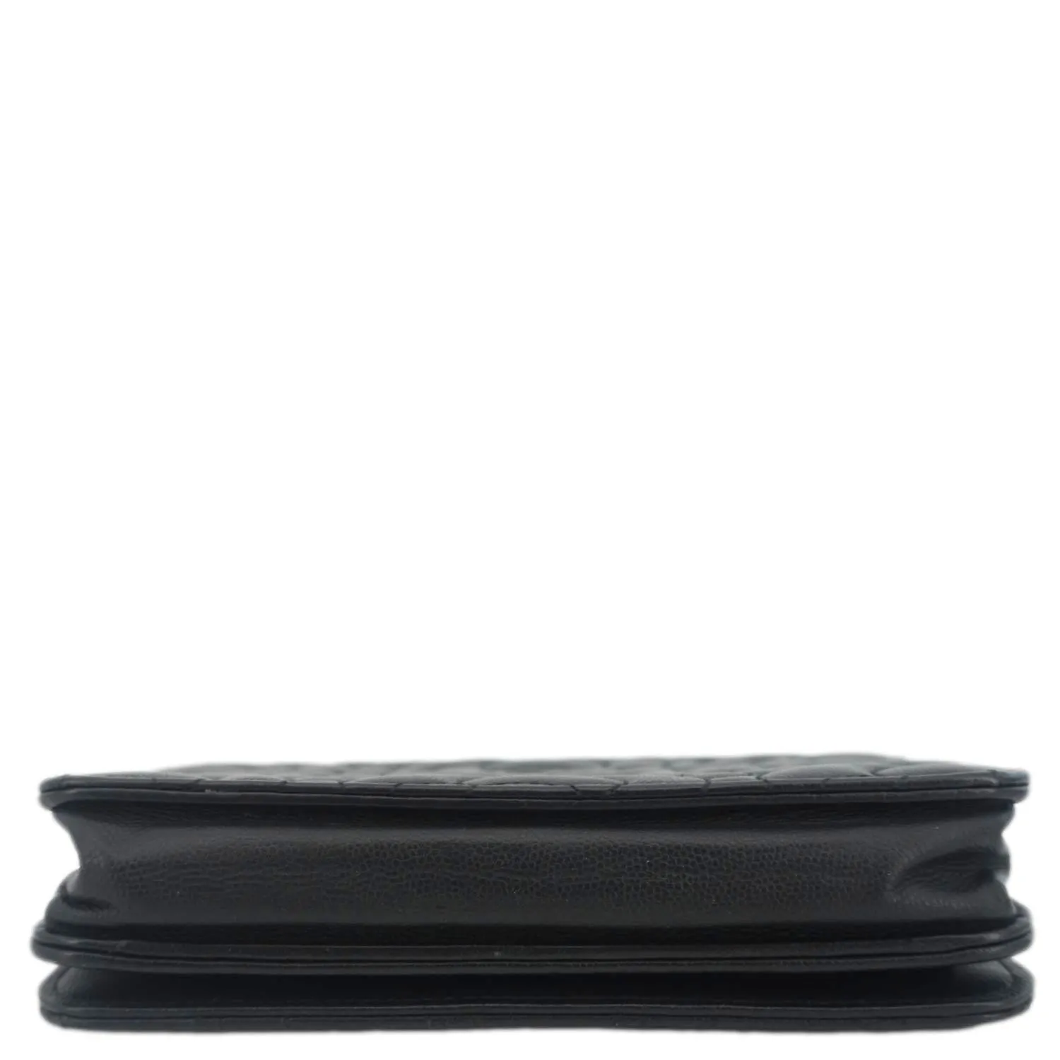 CHANEL Camellia Caviar Leather Wallet on Chain Shoulder Bag Black