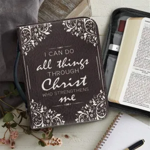 Christianartbag Bible Cover, I Can Do All Things Through Christ Bible Cover, Personalized Bible Cover, Gifts For Women, Christmas Gift, CABBBCV01080823.