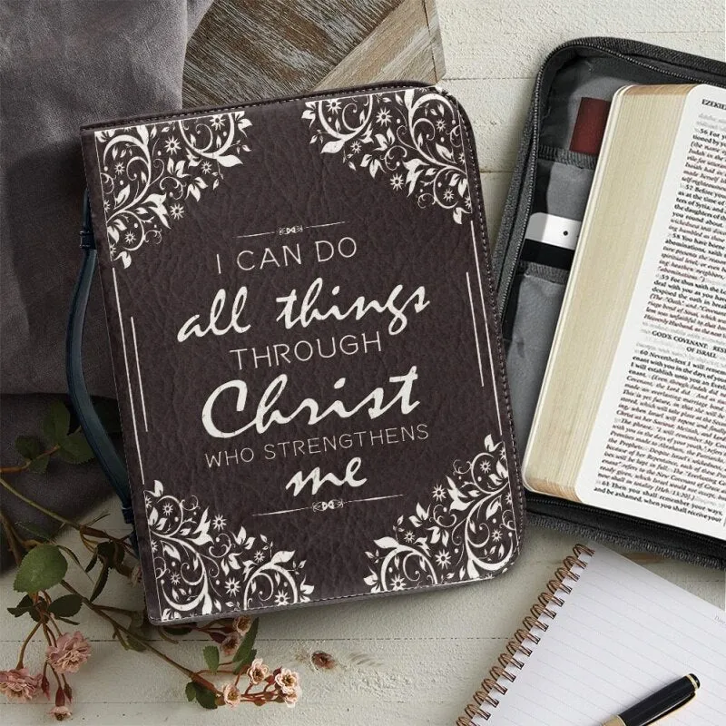Christianartbag Bible Cover, I Can Do All Things Through Christ Bible Cover, Personalized Bible Cover, Gifts For Women, Christmas Gift, CABBBCV01080823.