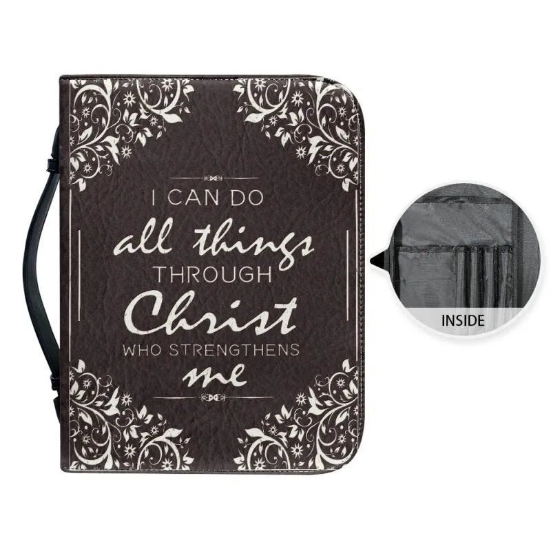 Christianartbag Bible Cover, I Can Do All Things Through Christ Bible Cover, Personalized Bible Cover, Gifts For Women, Christmas Gift, CABBBCV01080823.