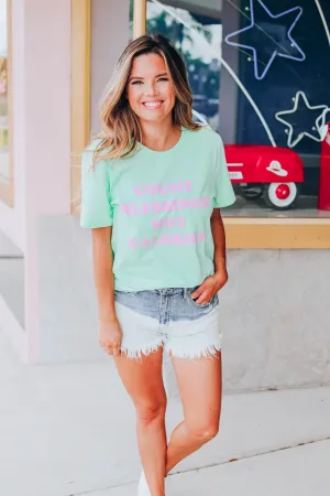 Count Blessings Not Calories Graphic Tee - Mint