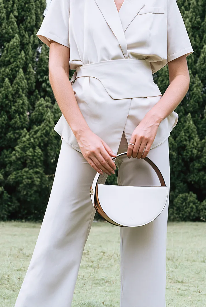 Crescent Vegan Leather Shoulder Bag