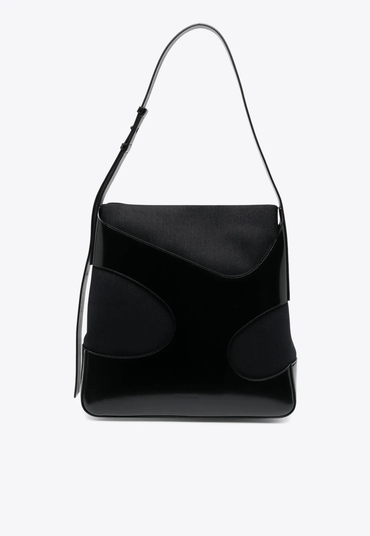 Cut-Out Leather Messenger Bag