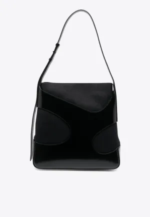 Cut-Out Leather Messenger Bag