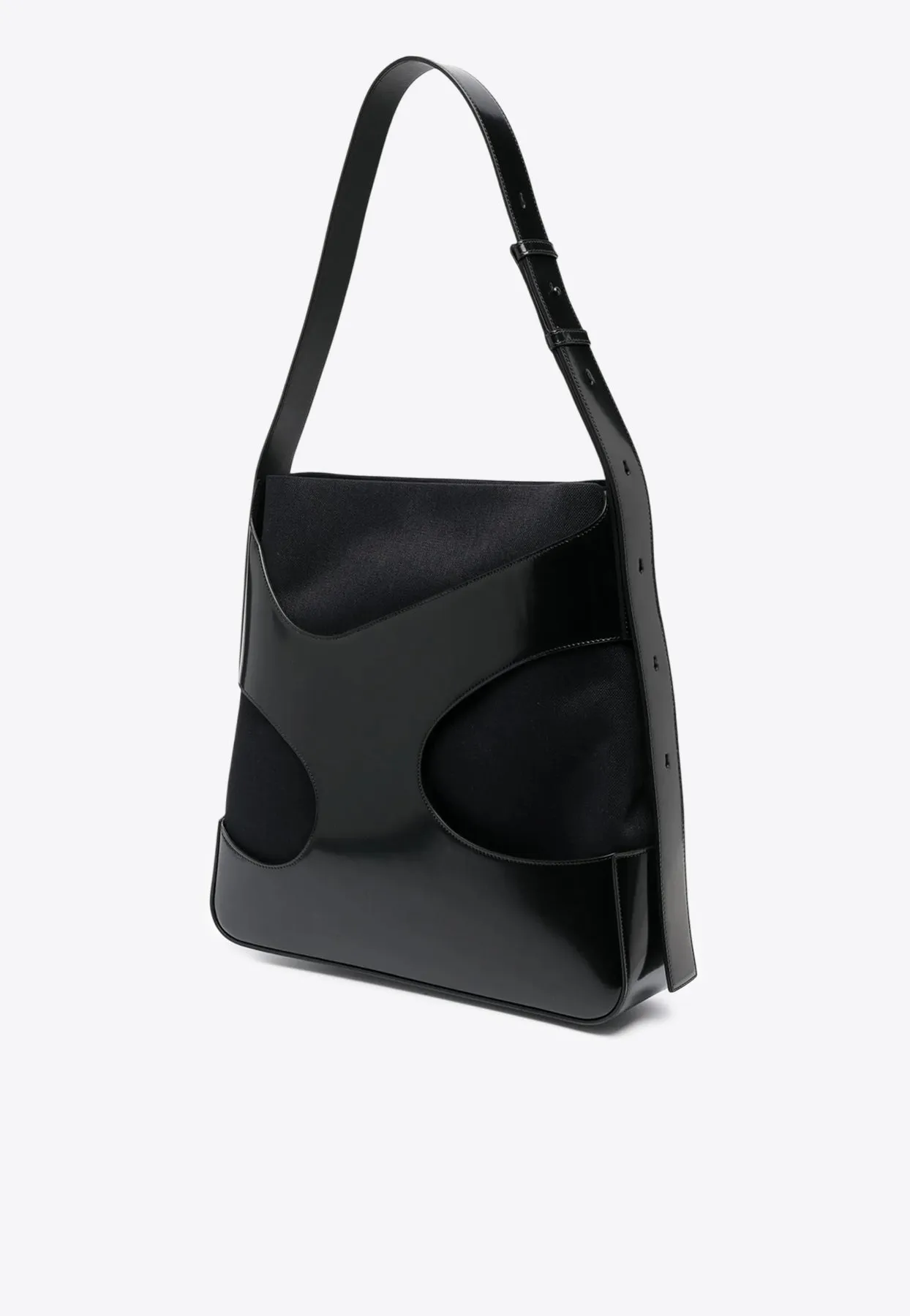Cut-Out Leather Messenger Bag