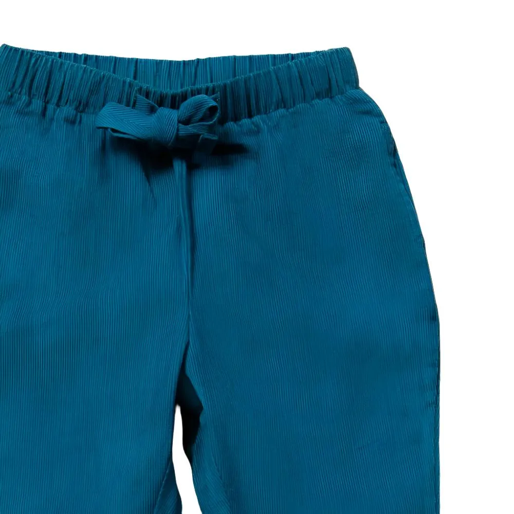 Deep Blue Corduroy Pull On Trousers