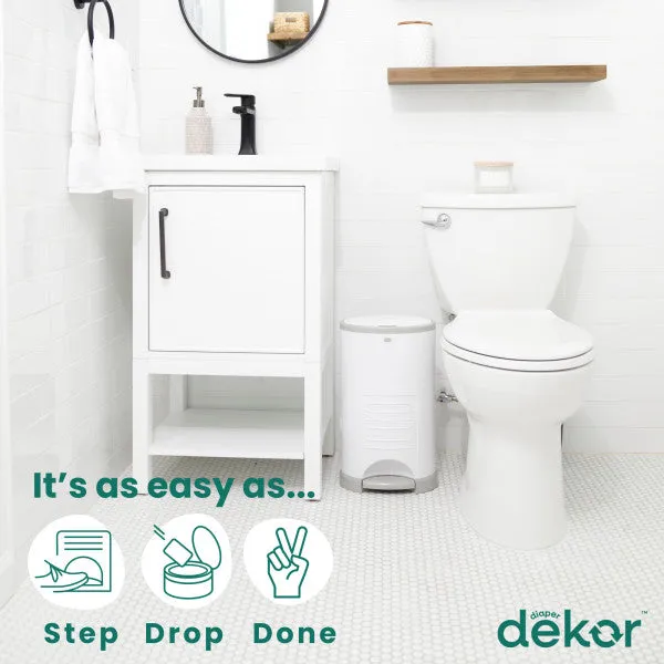 Dekor Eko Plus Hands-Free Diaper Pail (White)