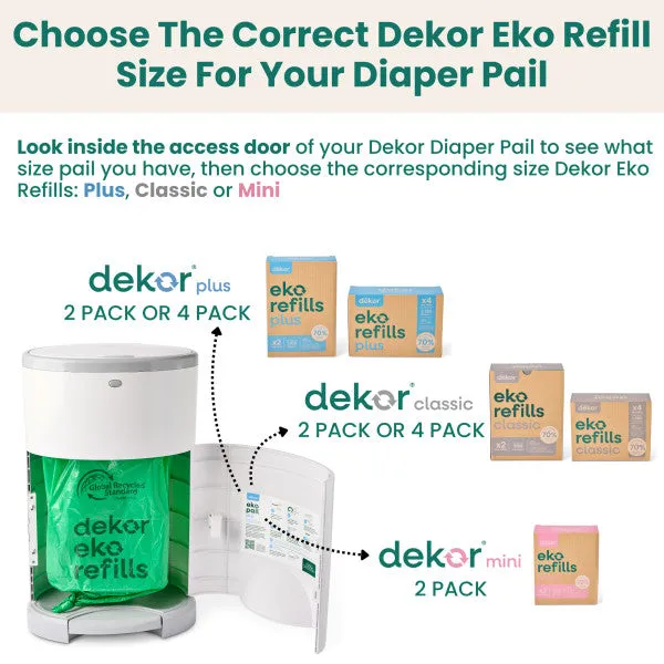 Dekor Eko Plus Hands-Free Diaper Pail (White)