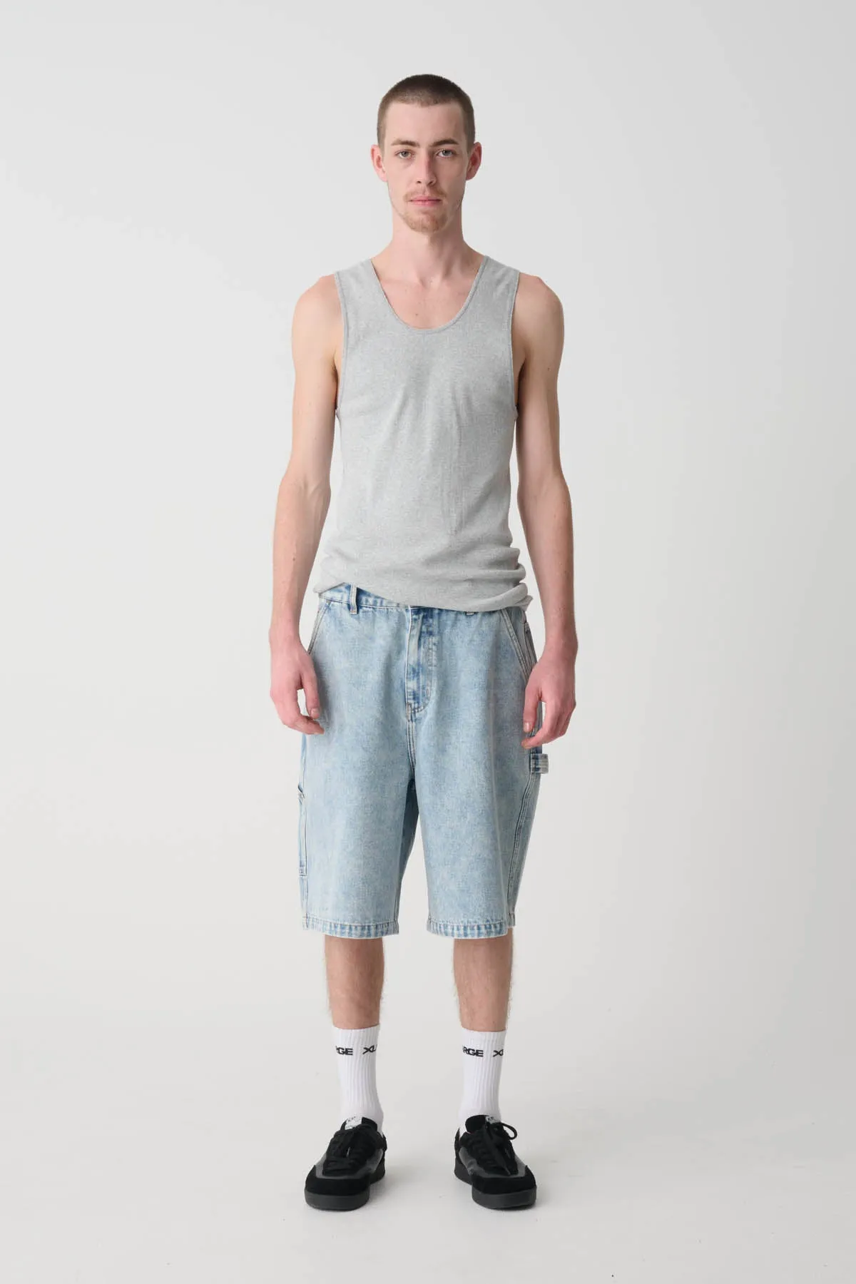 DENIM WORK SHORT - BLEACH INDIGO