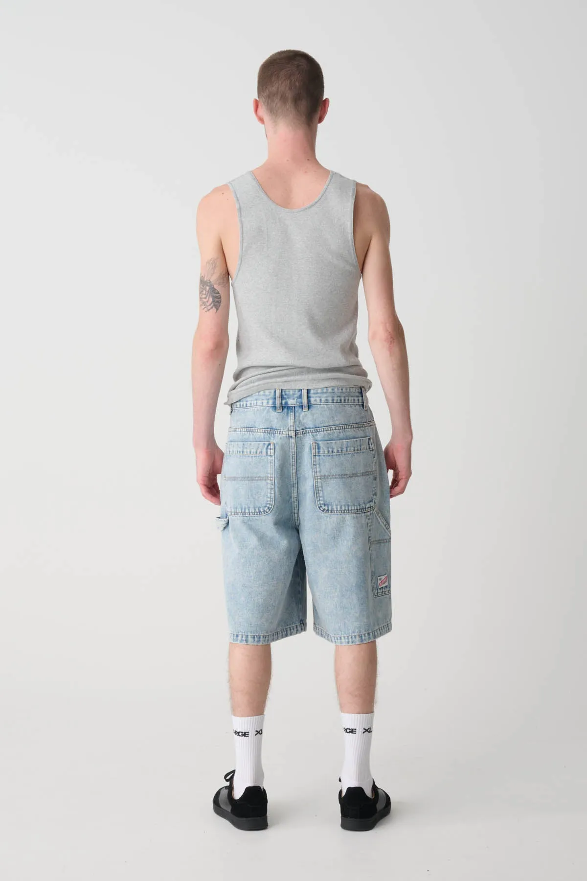 DENIM WORK SHORT - BLEACH INDIGO