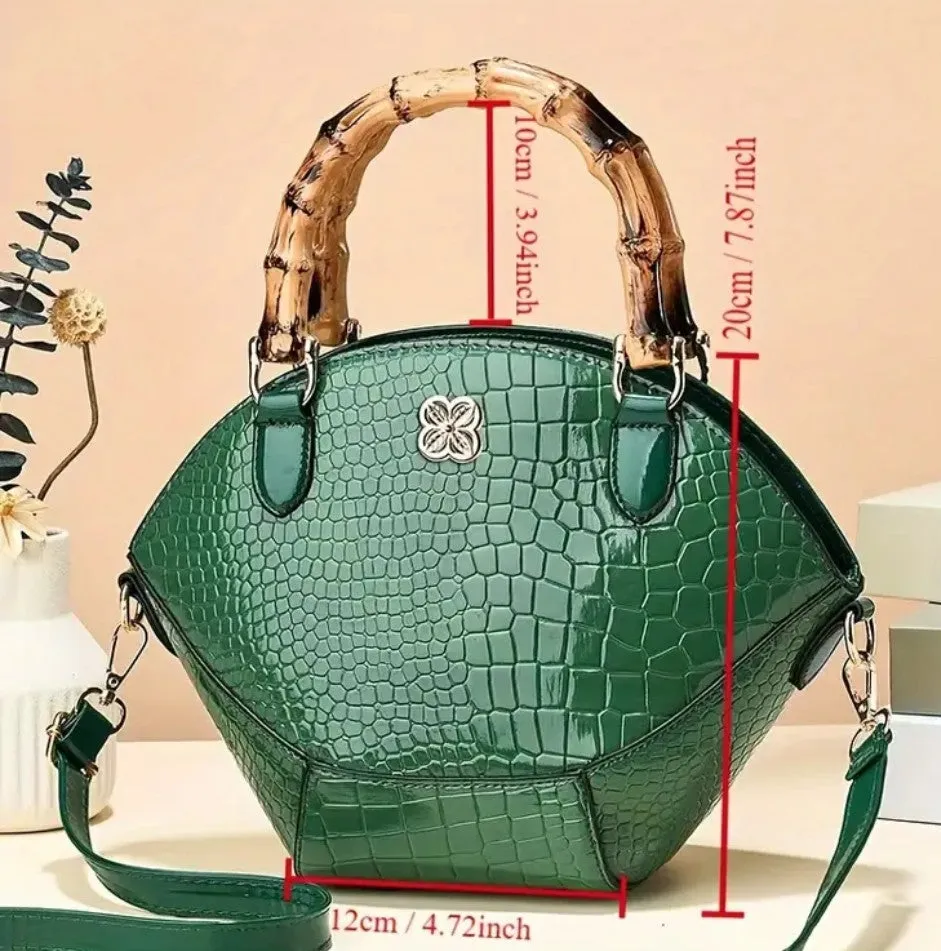 Elegant Bamboo Handle Handbag