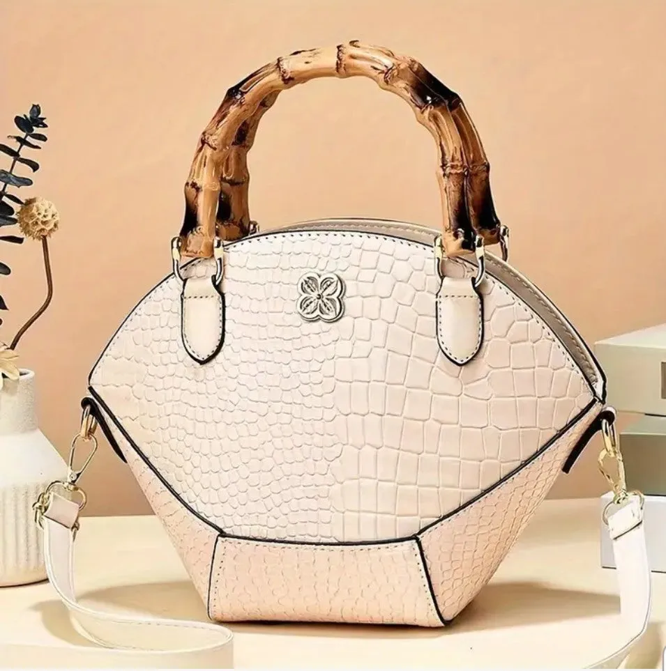 Elegant Bamboo Handle Handbag