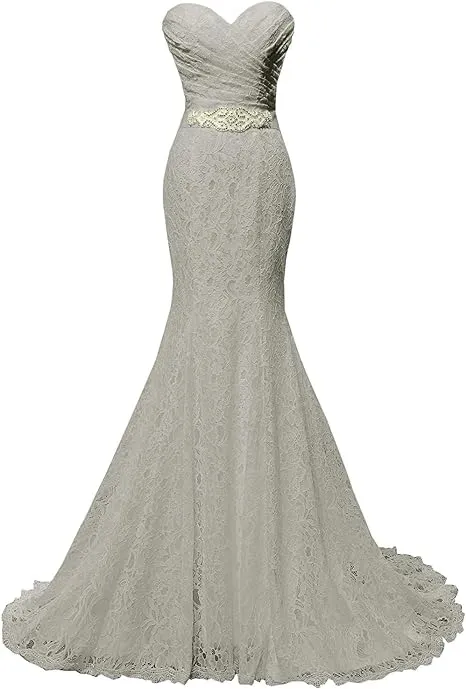 Elegant Mermaid Bridal Gown Sweetheart Lace up Back Wedding Dresses