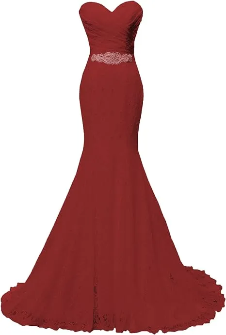 Elegant Mermaid Bridal Gown Sweetheart Lace up Back Wedding Dresses