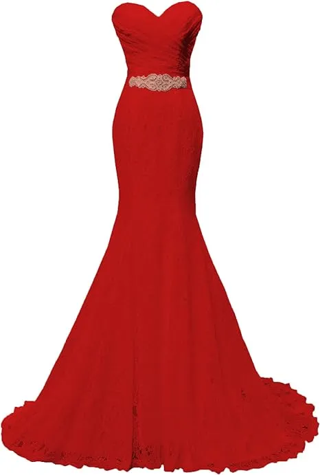 Elegant Mermaid Bridal Gown Sweetheart Lace up Back Wedding Dresses