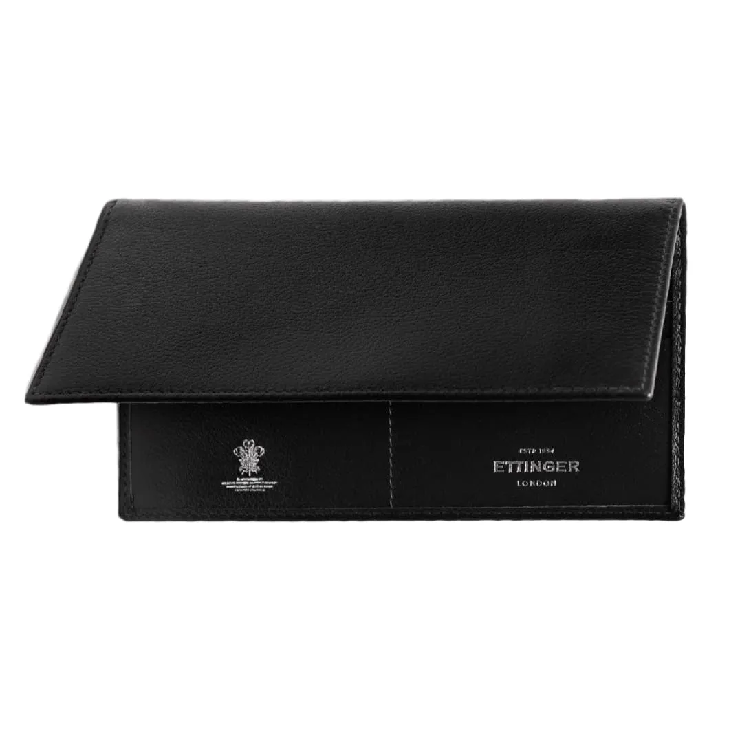 Ettinger Capra Long Wallet with Zipped Pocket. Black  made of Goat Leather