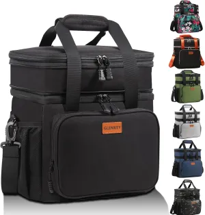 Expandable Insulated Lunch Box, Double Deck Heavy Duty Lunch Bag, Leakproof Cooler Bags