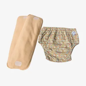 Fabric Diaper | Honeycomb | Elastic Waist | Pull Up/Underwear Style | With 2 Diaper Pads Free