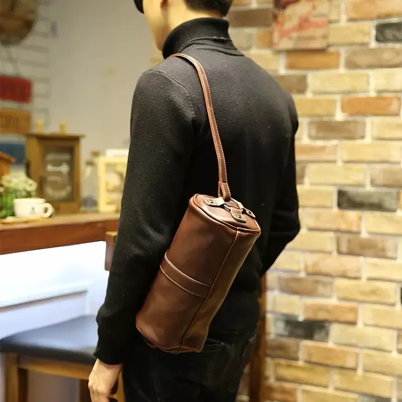 Faux Leather Men's Single Shoulder Bag Small Messenger Bag