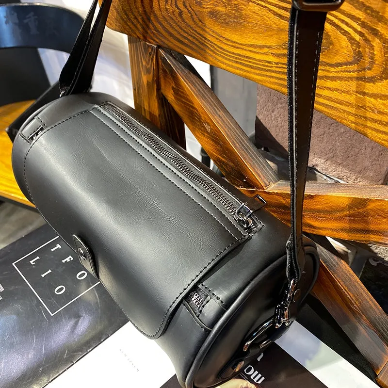 Faux Leather Men's Single Shoulder Bag Small Messenger Bag