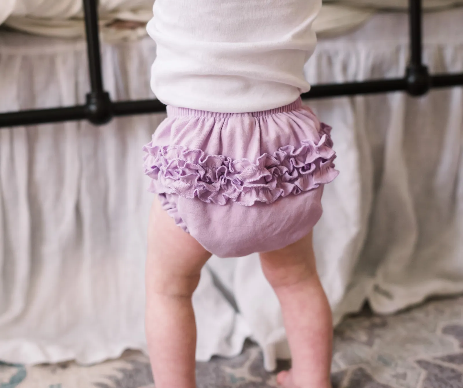 Girls Soft Cotton Ruffle Diaper Cover | Black