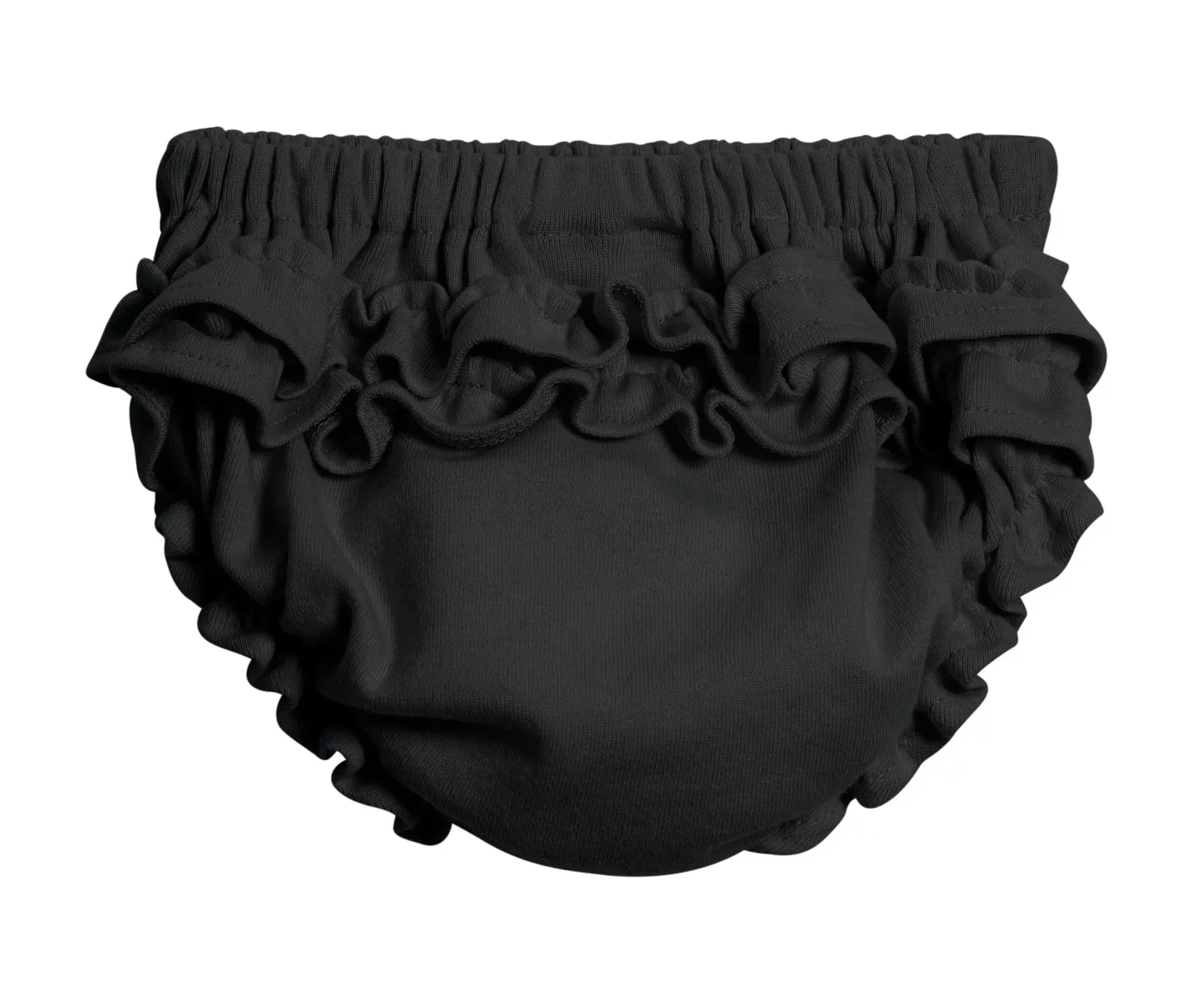 Girls Soft Cotton Ruffle Diaper Cover | Black