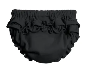 Girls Soft Cotton Ruffle Diaper Cover | Black