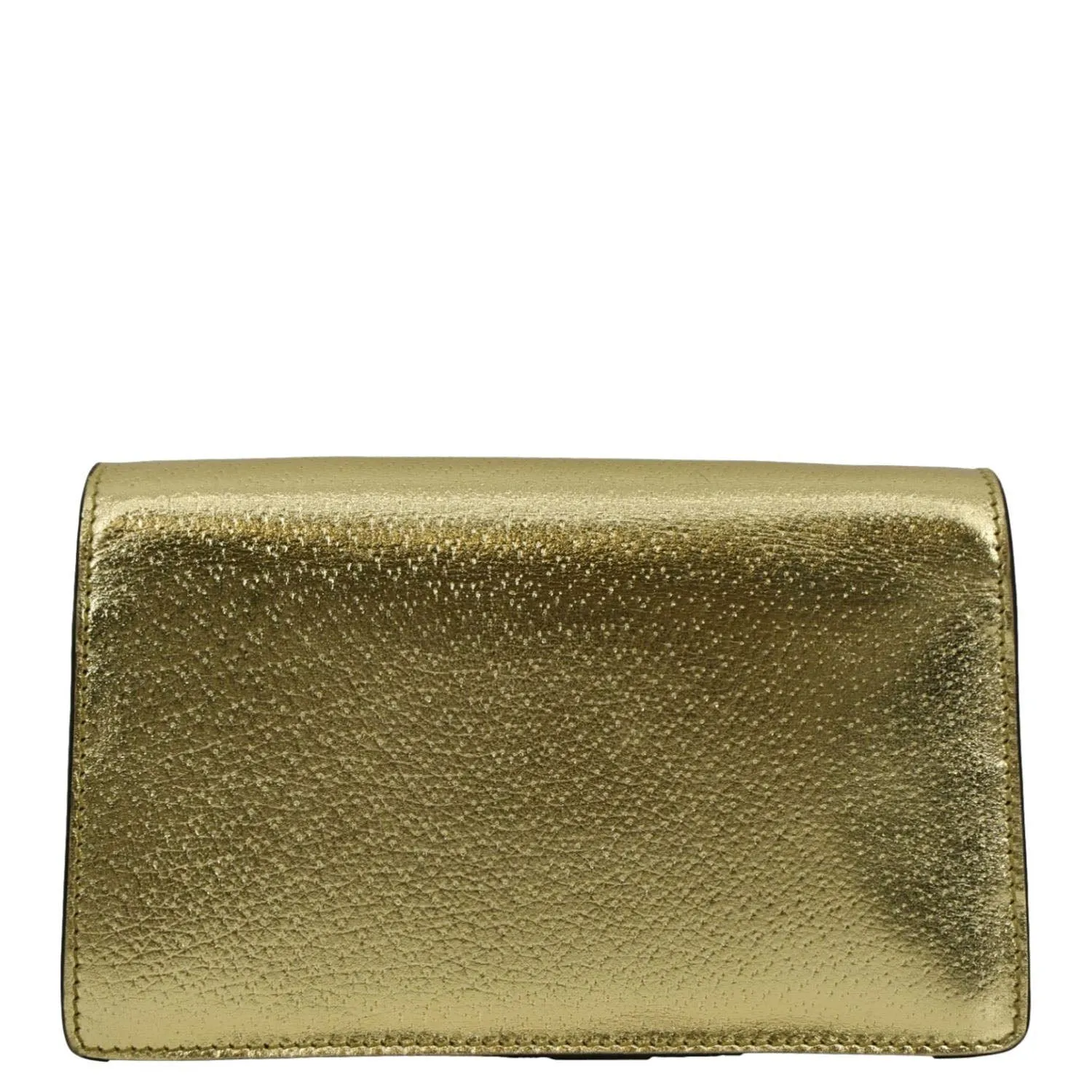 GUCCI Dionysus Super Mini Metallic Leather Crossbody Bag Gold 476432