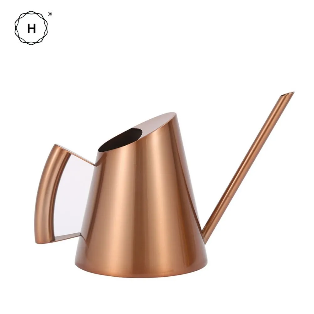 Homlly Keii Gold Long Spout Stainless Steel Gardening Watering Can Kettle Pot for Indoor Plants and Garden