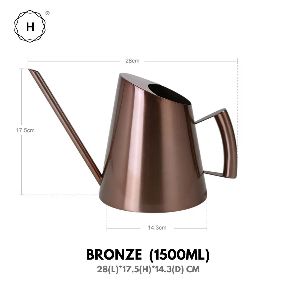 Homlly Keii Gold Long Spout Stainless Steel Gardening Watering Can Kettle Pot for Indoor Plants and Garden