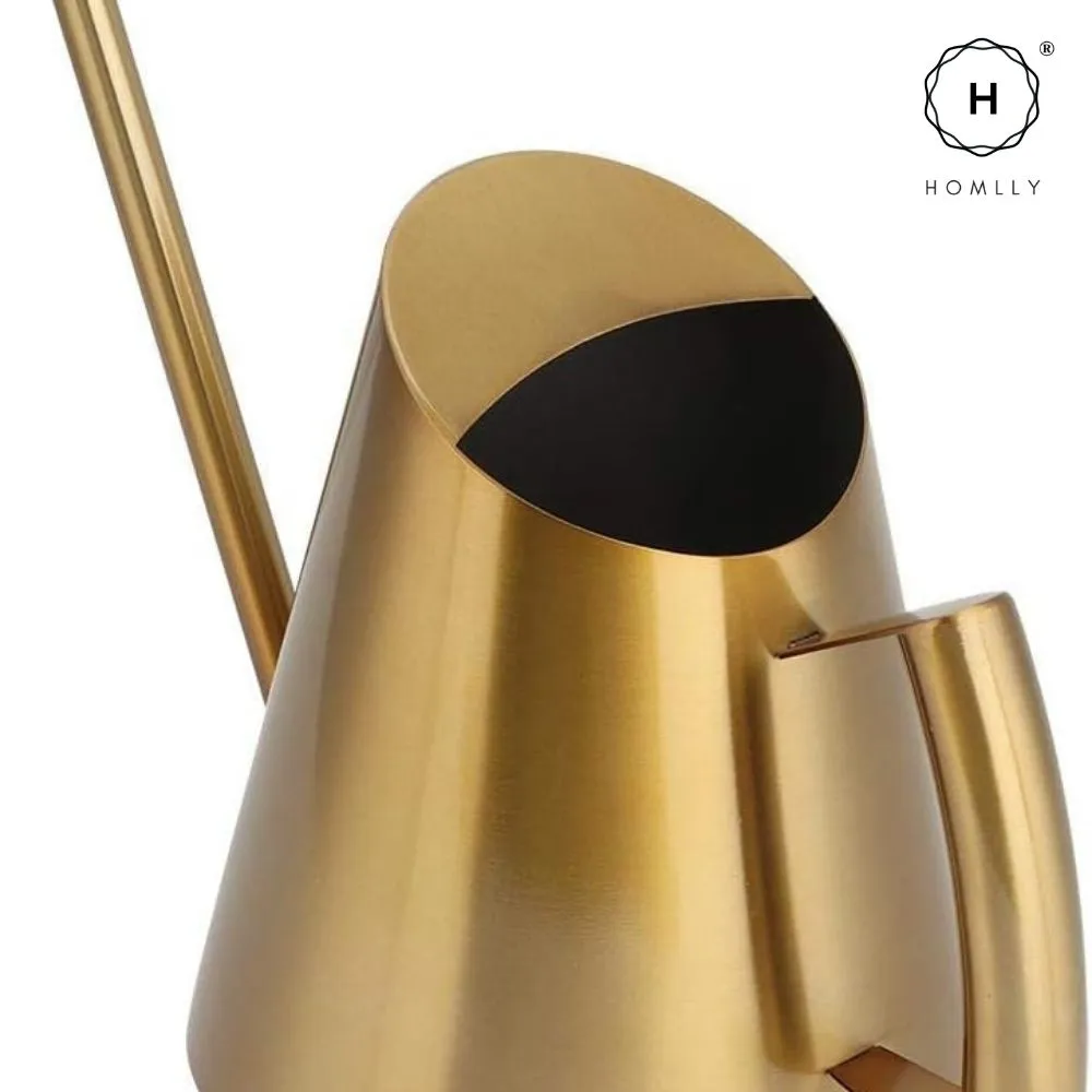 Homlly Keii Gold Long Spout Stainless Steel Gardening Watering Can Kettle Pot for Indoor Plants and Garden