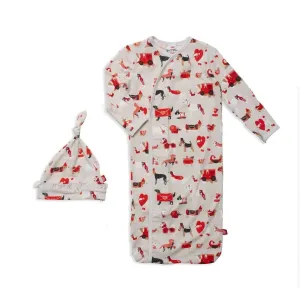 i chews you modal magnetic cozy sleeper gown   hat set NB-3M