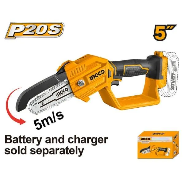Ingco 20V Lithium-Ion Cordless Pruner Saw with 5" Bar – CGSLI2058