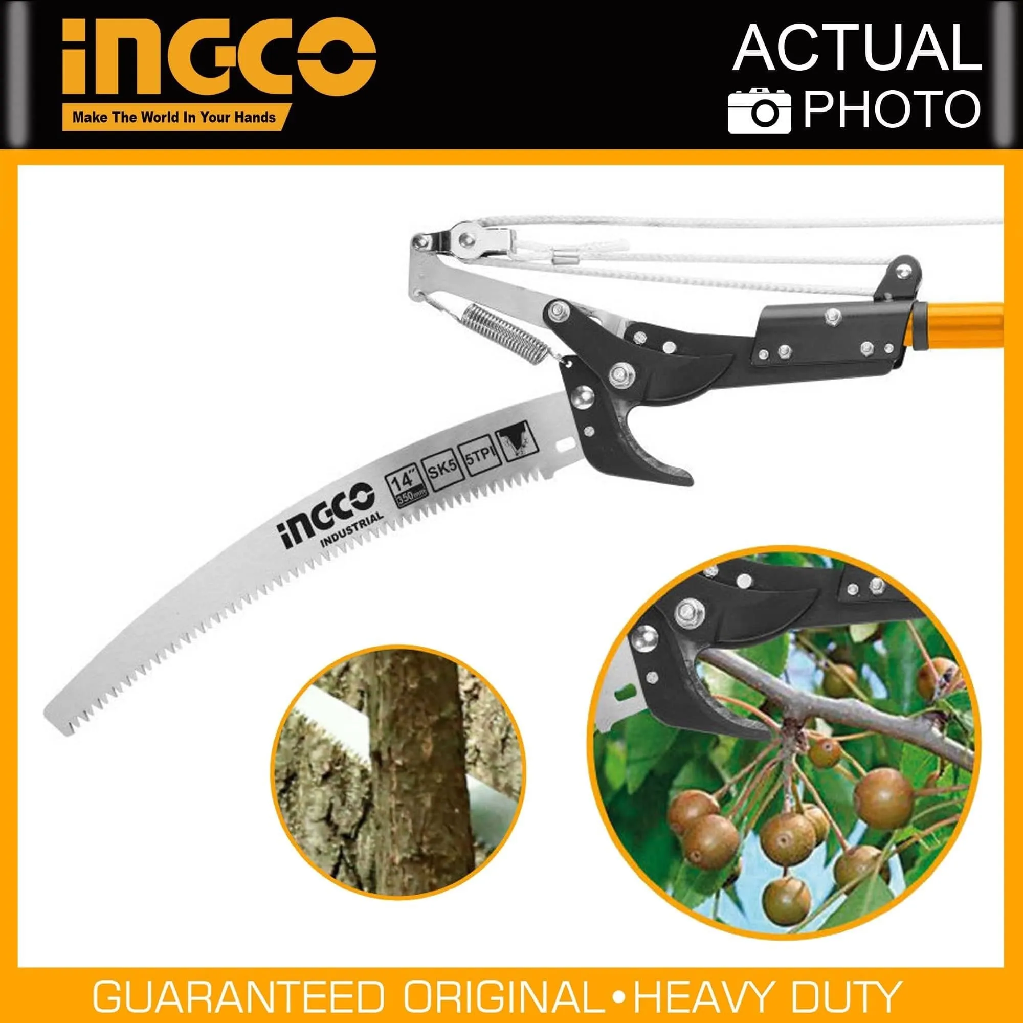 Ingco Extendable Pole Saw & Pruner - HEPS25281
