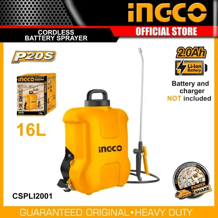 Ingco Lithium Battery Sprayer 20V 16L - CSPLI2001